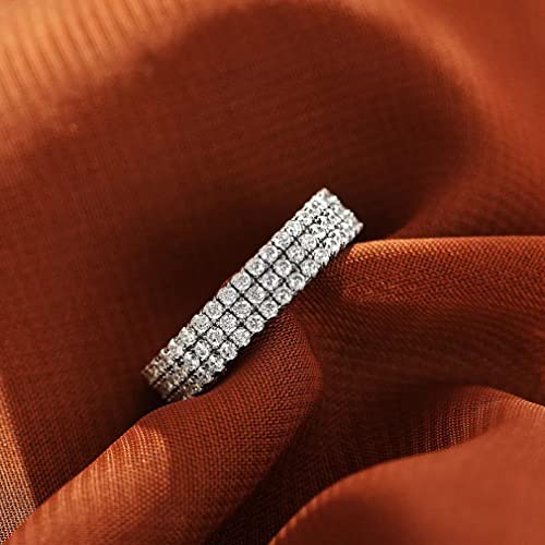 Bagues en diamant de carbone anti-ternissement en argent 925 pour peaux sensibles