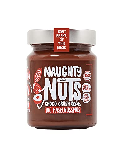 NAUGHTY NUTS Bio Haselnussmus Choco Crush | Vegane Schokolade | 100% Natürlich | Ohne Palmöl & Zucker | Ideal Als Topping Für Müsli | 250g Cover