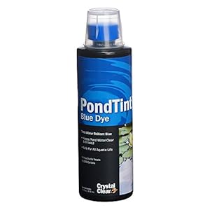   CrystalClear-PondTint-Blue-Pond-Dye-for-Water-Gardens-Koi-Fish-Ponds-Ecofriendly-Clean-Clear-Water-No-Mixing-Easy-to-Use-Enhances-Natural-Color-Treats-up-16000-Gallons-16-oz
