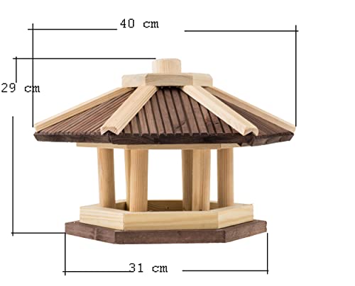 Vogelhaus aus Holz für Futterstelle im Garten oder Balkon