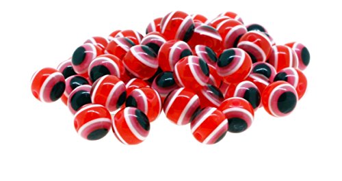 Mandala Crafts 8mm Round Turkish Greek Red Jewelry Making Evil Eye Beads