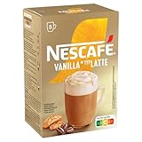 Nescafe Capppuccino VAINILLA LATTE 8 sobres de café soluble con delicioso sabor a Vainilla