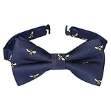 HISDERN Toddler Boys Bow Tie Pre Tied Adjustable Clip On Navy Blue Kids Bowties Bee Animal Fun Patterned...