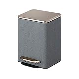 Leichter Edelstahl-Mülleimer, Haushaltstret-Mülleimer mit Deckel, modisch, quadratisch, Tret-Mülleimer in 4 Farben, Mülleimer, B/15 l, A-21 l