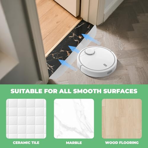 1,6 cm Hohe Türschwellenrampe Saugroboter, für 1,4-2 cm Schwellenhöhen, Rampe Saugroboter, Silikon Schwellenrampe, für Staubsaugroboter, Rollstühle, Grau, 68,4 cm