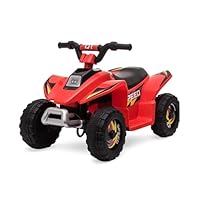 Straame 6V Electric Ride-On Quad Bike for Toddlers – ATV for Ages 18–36 Months, For-ward/Reverse, 4-Wheel Design, 1.9–3.8 km/h Speed, 72×40×45.5 cm (Red)