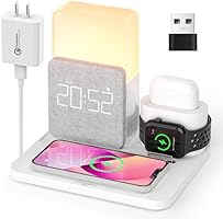 Wireless Charging Station, 3 in 1 Charging Station, Alarm Clock with Wireless Charger, iPhone 12/13/14 Pro/13 Mini/13 Pro...