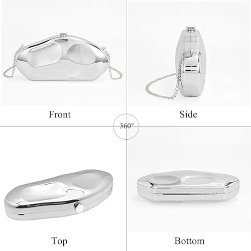 Image of Acrylic Clutch Purse for Women Formal Evening Bag Shell Shape Clutch Handbags with Chain for Party Wedding Prom
