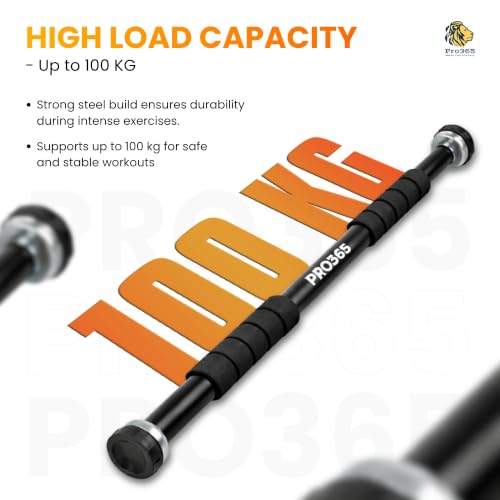 Image of PRO365 Pull Up Bar with Premium Resistance Band Set Combo for Home Workout | No Screws Doorway Chin-Up Bar + Exercise Bands Kit with Handles, Door Anchor & Ankle Straps | Home Gym Fitness Equipment