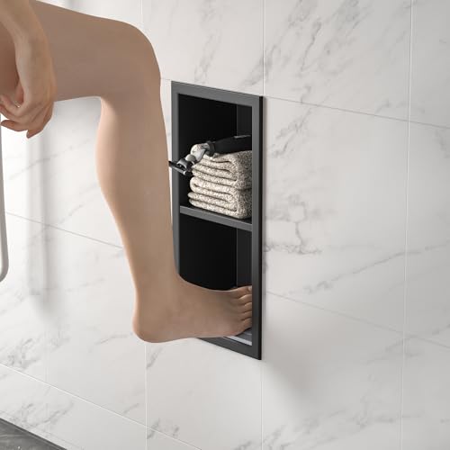 Bernkot Shower Niche, 304 Stainless Steel Wall Niche Shower Stool