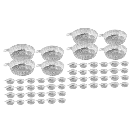 BELLIFFY 2sets Aluminum Pans 30ml 42ml Weighing Trays Lids for Laboratory Dispensing 50pcs*2