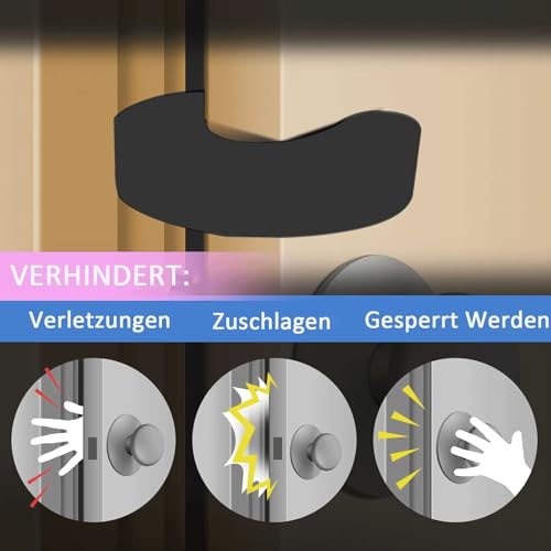 Catelves 6 Stück Klemmschutz für Türen Kinder, Türstopper kinder Schwarz, Türstopper Baby Schaumstoff, Tür Klemmschutz, Fensterstopper, Türstopper Klinke, Türstopper Tür zum Schutz Kleiner Kinderhände