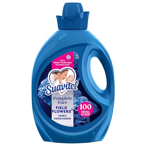Suavitel Complete Liquid Fabric Softener, Fabric Conditioner, HE Compatible, 100 Small Loads, Field...