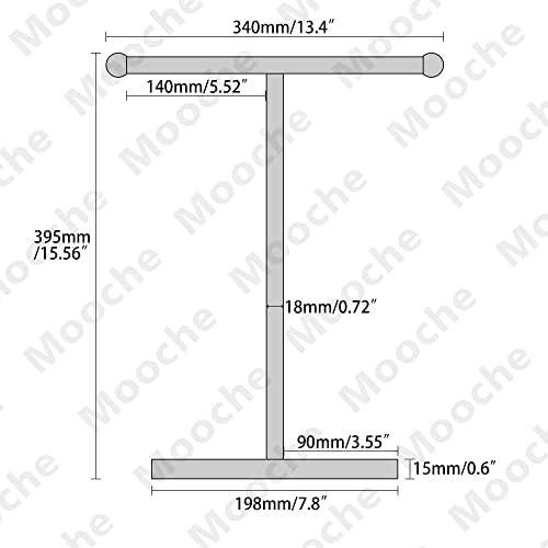 Mooche Hand Towel Holder Stand Countertop Towel Holder for Bathroom Kitchen, Stainless Steel T-Shape Towel Rack Tea Towel Holder with Heavy Duty Round Base, GKN4030-LS