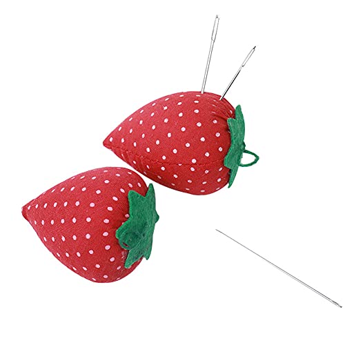 5Pcs Needle Pin Cushion Soft Fabric Strawberry Shape Red Cross Stitch Needle Pins Pillow Pincushion Home Sewing Quilting Accessories Diy Crafts Home Supplies #TOP20