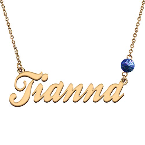 HUAN XUN Custom Choker Birthstone Tianna Name Necklace Best