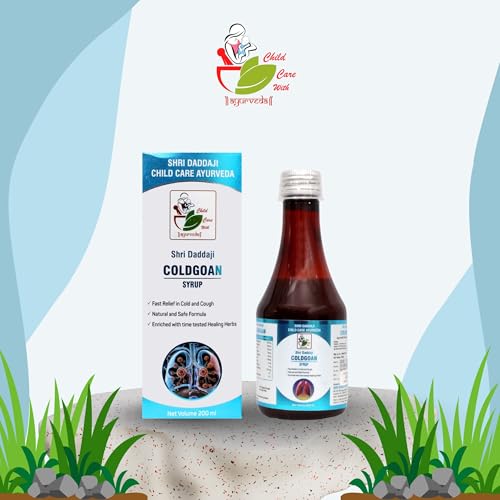 Shri Daddaji Coldgoan Syrup 200 ml | Ayurvedic Cold & Cough Syrup for Children | Helps in Cold, Cough, Sinusitis & Throat Pain | Natural Herbal Formula with Tulsi, Vasa, Somlata - Image 6 thumbnail