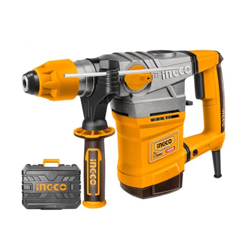 Image of INGCO Rotary Hammer 1800W, 7.0J Impact Energy with 850rpm Speed, SDS Plus Chuck & Double Anti-Vibration - 3 Drills, 2 Chisels & Extra Carbon Brushes, BMC Pack