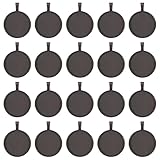 QUARKZMAN 20 Piezas Kit De Bandejas Colgantes Redondas, 25mm Base Colgante De Aleación Plana Conectora Para Foto Charm Joyería Manualidades DIY, Marrón