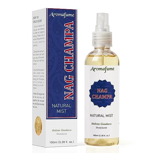 Nag Champa Natural Mist| 100ml Room Freshener Spray by Aromafume | Meditation Accessories | Unique Gift Items, Made with Sandalwood, Chandan extracts| Temple Spray | Festive gifting