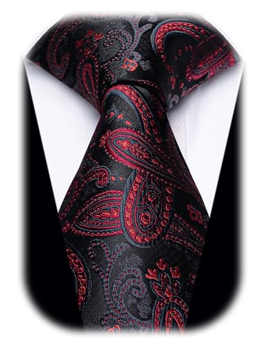 Image of YourTies Paisley Men's Necktie Woven Silk Floral Ties for Men Designer Formal Business Party Wedding
