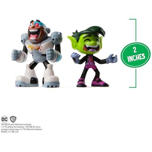 Image of TEEN TITANS GO! - Kitchen Chaos Dis-Play Set - Decors with 2 Beast Boy and Cyborg Figures - Accessories - Beast Boy and Cyborg Figurines - Collectible Toy - Super Heroes - Toy for Children Ages 4+