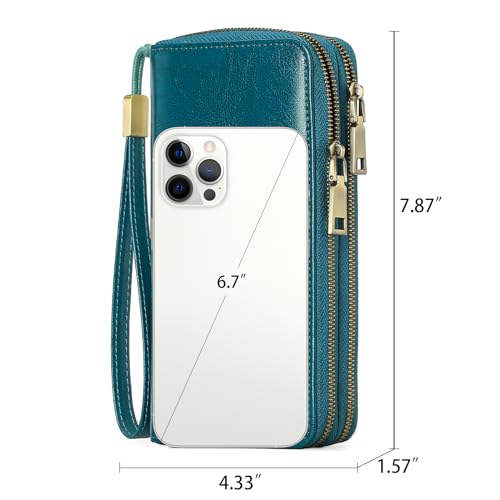 Image of GAEKEAO RFID Leather Wristlet Wallet for Women with Grip Strap