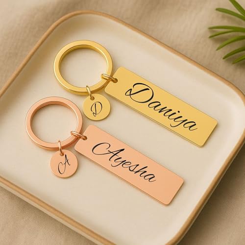 Image of Premium Customized Metal Keychain | Personalized Name Engraved Keychain for Car & House Keys | Stylish Stainless Steel Gift for Men & Women