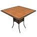 Produktbild IND-70113-TI - Gartentisch Valencia aus Polyrattan Geflecht mit Holz Tischplatte - 85 x 85 x 74 cm quadratisch