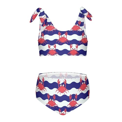 Image of CaTaKu Girls Two Piece Swimsuits Toddler Bathing Suits Bikini Set Summer Beach Swimwear for Girls Size 3-12T