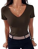Totatuit – Totatuit Damen V Ausschnitt Shirt Kurzarm Stretch Figurbeton