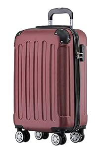 BEIBYE Zwillingsrollen Hardcase Reisekoffer Koffer Trolleys Hartschale in XL-L-M in 14 Farben (Weinrot, Handgepäck (55cm))