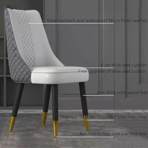 Image of Dream Furnishing - Set of 4 Dinning Chairs Elegant & Luxury Looks Strong Metal Frame Legs for Home Cafe Office Hotel (Dark Grey-Orange)