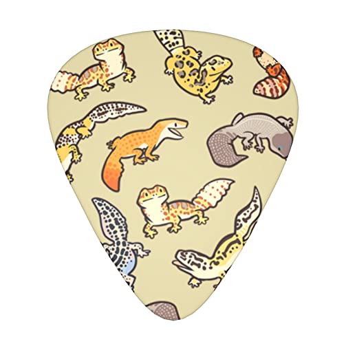 Lot de 12 médiators fins et épais en forme de léopard pour guitare électrique et acoustique - Les Beatles, Paul McCartney, John Lennon, RIngo Starr, George Harrison Lot de 12 médiators fins et épais en forme de léopard pour guitare électrique et acoustique