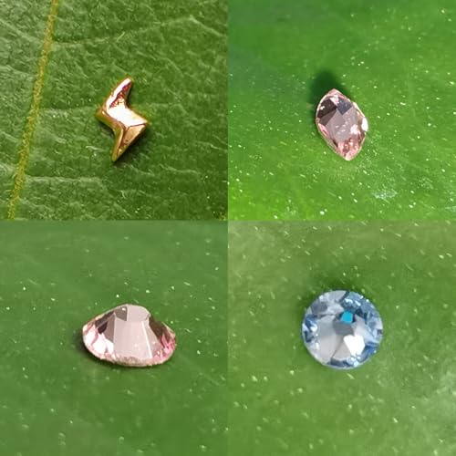 Image of Chamon Tooth Gems, 8K Gold Teeth Gem Pentagram Lightning Shape Round Crystals 2.5mm