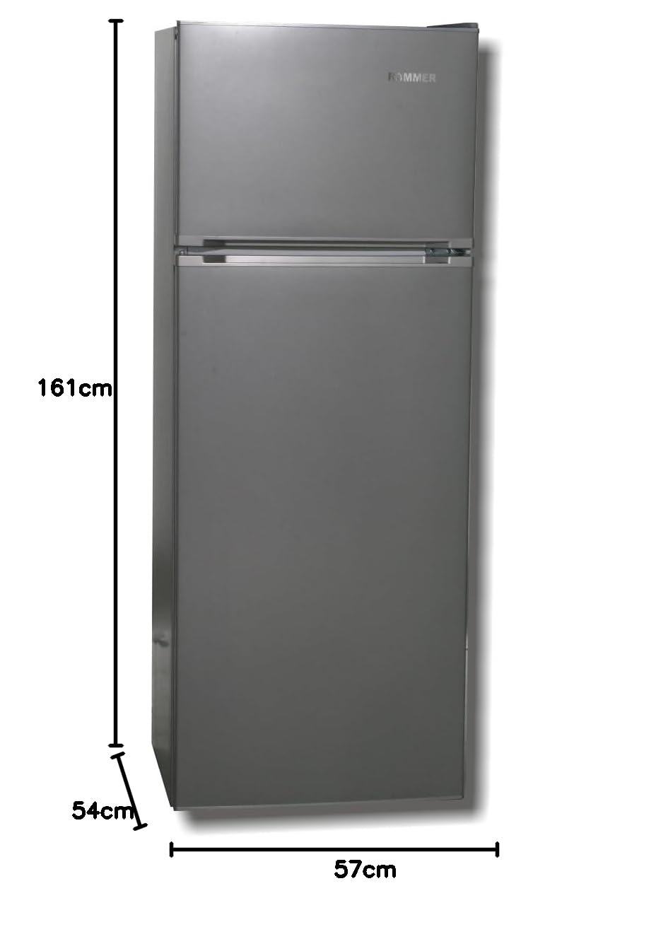 ROMMER Frigorifico FE 291 INOX-V, capacidad 243 litros, INOX