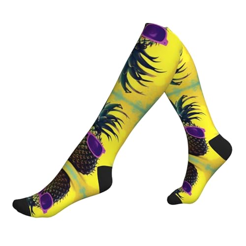 Psych Pineapple Quote Print Compression Socks,Compression Ankle Support Socks,For Men Women Running Athletic