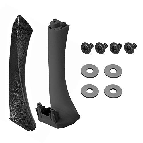 Tirador de Puerta de Coche, Everpert Lado Derecho Interior del Panel de la Puerta Delantera Tirar de Ajuste de la Cubierta + Cubierta, E90 E91 3 Series Interior del Coche Accesorios (Negro) Cover