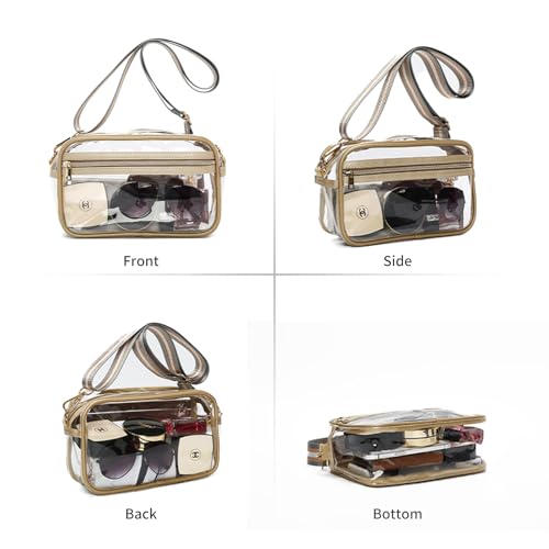 LAORENTOU Clear Crossbody Bag for Women,Stadium Approved Clear Purse Bag for Concerts Sports Events Festivals2
