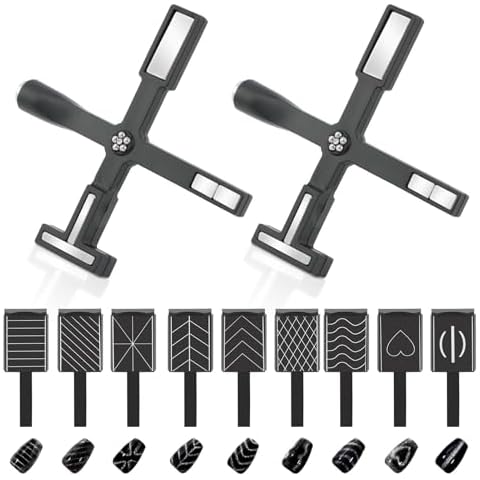 LVOERTUIG Nail Magnet Tool Set, 5 in 1 Magnetic Stick for Cat Eye Nails + Magnet Plate, Magnetic Cat Eye Gel Polish, Nail Art Cat Eye Magnet Stick Tools for Nail Salon Home DIY (Black 11pcs) Cover
