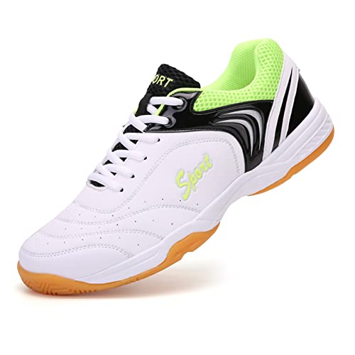 CHUUMEE - CHUUMEE Men's Pickleball Shoes Badminton Shoes Men's Tennis Shoes Indoor Court Shoes Basketball Squash Volleyball, White/Green, 8.5 - -23%