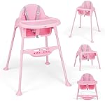 INFANS 8 in 1 Baby High Chair, Converts to Kids Table and Chair Set, with Drawing Whiteboard Building Block Tabletop, Suitable for Dinning Studying Playing (Grey)