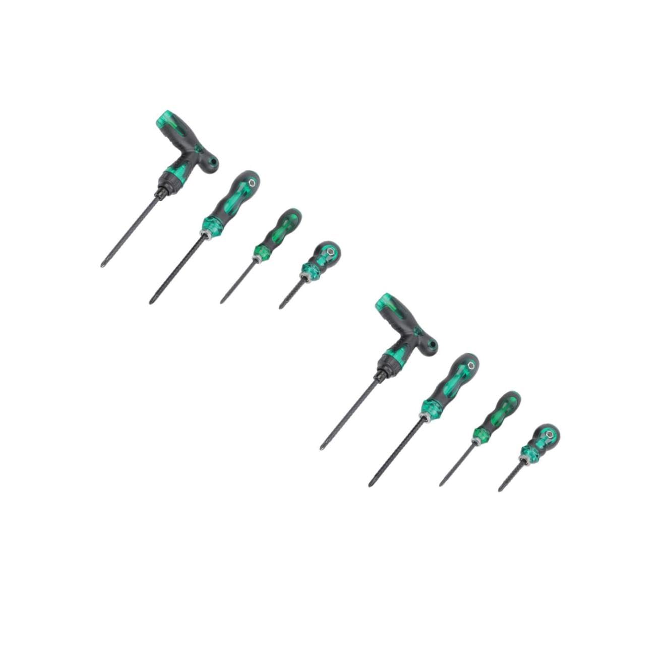 SHINEOFI 2 Set Set Di Cacciavite A Cricchetto Telescopico Precisione Chiave Testa Piatta Durevole Manico Cacciavite A Cricchetto Forniture Di Cacciaviti Manico in Pp Nero 4 Pezzi*2