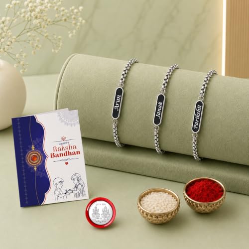 Image of Oblivion Bracelet for Men - Personalized Rakhi Bracelet, Engrave Name or Message for Special Occasion Raksha Bandhan for Brothers, Customized Stylish Adjustable Wrist Accessory