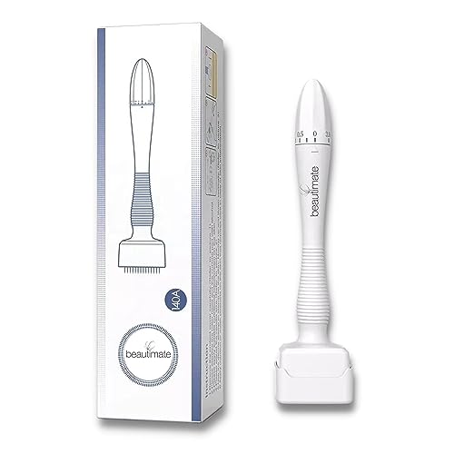 Adjustable Microneedling Derma Stamp - Professional Microneedle Dermapen for Hair, Beard Growth - Amazing Skin Pen for Face - 140 Titanium Pins - Best Derma Roller Alternative