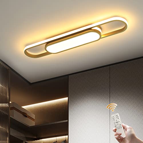 Oninio Lámpara de Techo Regulable, Lámpara de Techo Moderna, Lámpara de Techo LED Acrílico Lineal, Control Remoto, Lámpara de Techo para Salón, Cocina, Comedor, Dormitorio 40W