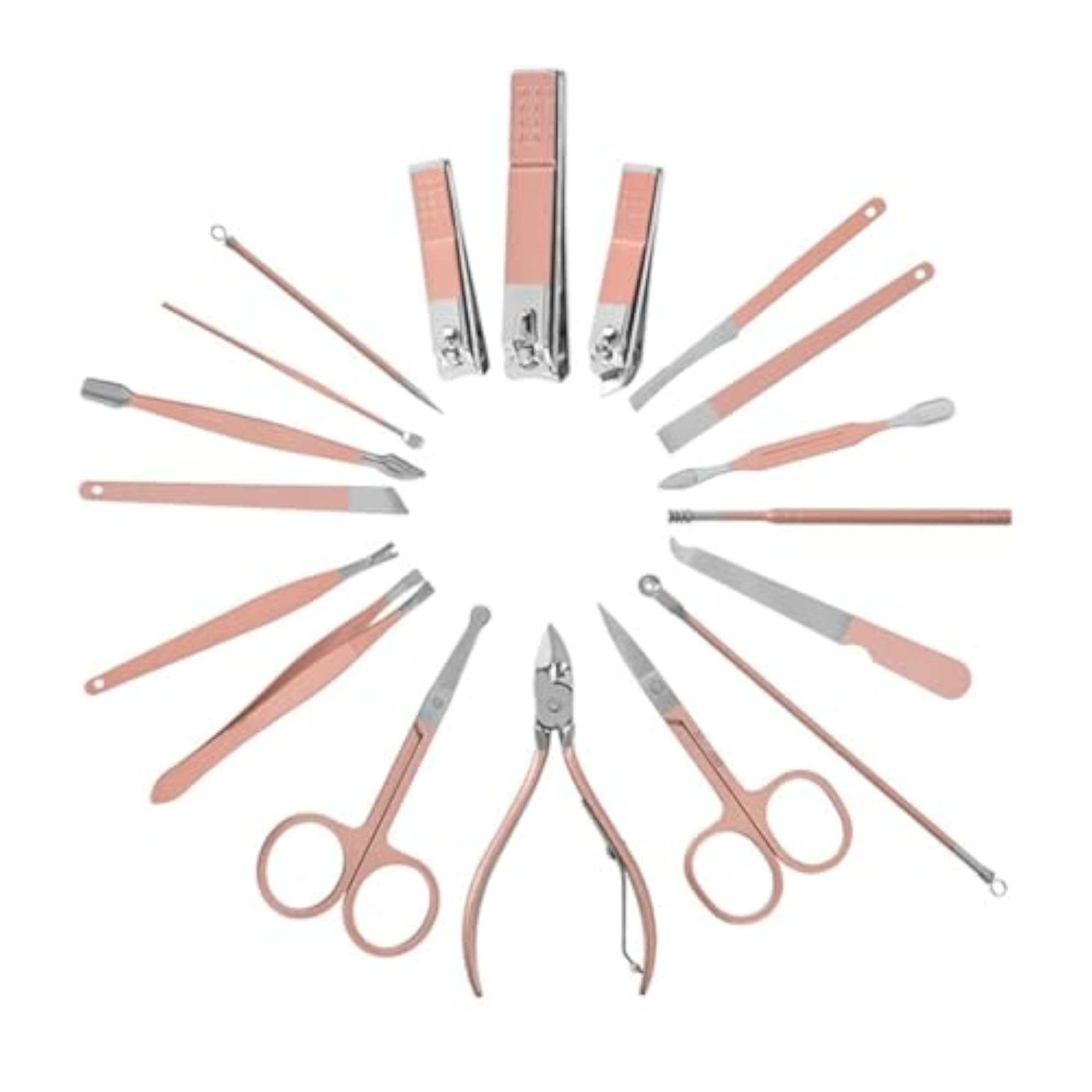 18-Piece Stainless Steel Nail Kit for Women, Professional Grooming Set