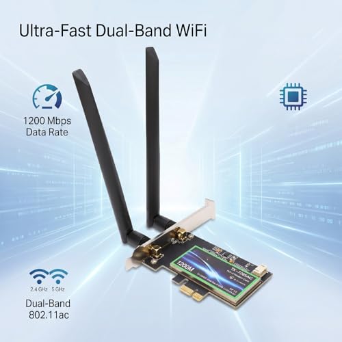 Tarjeta WiFi PCIe Bewinner 7265NGW Dual Band 1200Mbps adaptador inalámbrico con Bluetooth 4.2 para PC de escritorio Windows 7 8 10 11 miniatura 3