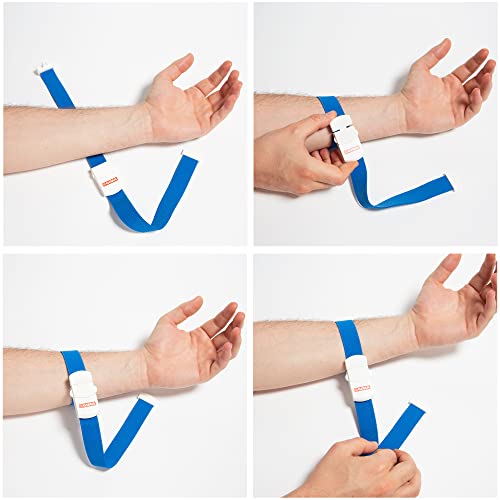 Gima - Jetpull 2 ​​Tourniquet mit patentiertem Stopp für sofortiges oder allmähliches Lösen, Manövrierbarkeit mit 1 Hand, waschbar bei 60/90°C und autoklavierbar, Farbe Blau, Größe 56x2,4 cm, 1 Stück