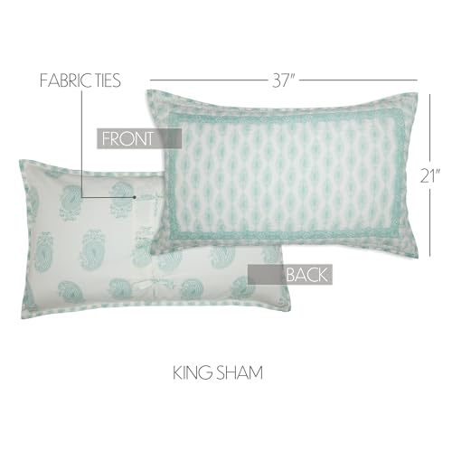 VHC-Brands-Avani-Boho-Farmhouse-Bedroom-Decor-King-Sham-21×37-Paisley-Sea-Glass-Green VHC Brands Avani Boho Farmhouse Bedroom Decor King Sham 21×37 Paisley Sea Glass Green